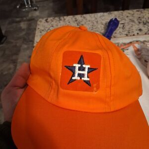 Vintage Houston Astros Style Orange Hat Small Custom Patch Green Underbill